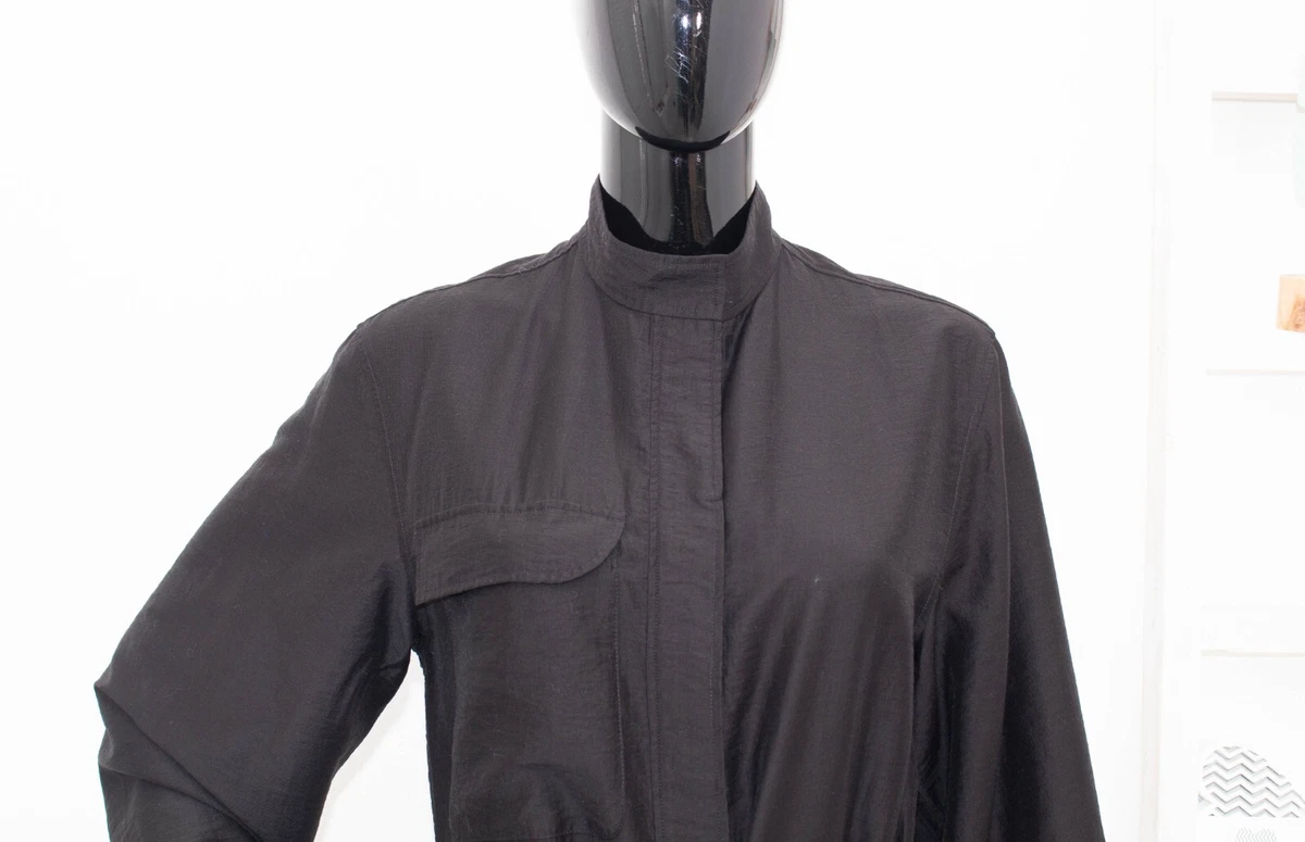 Arket Jumpsuit Black Lyocell Boiler Suit Belted Straight Loose Leg 38