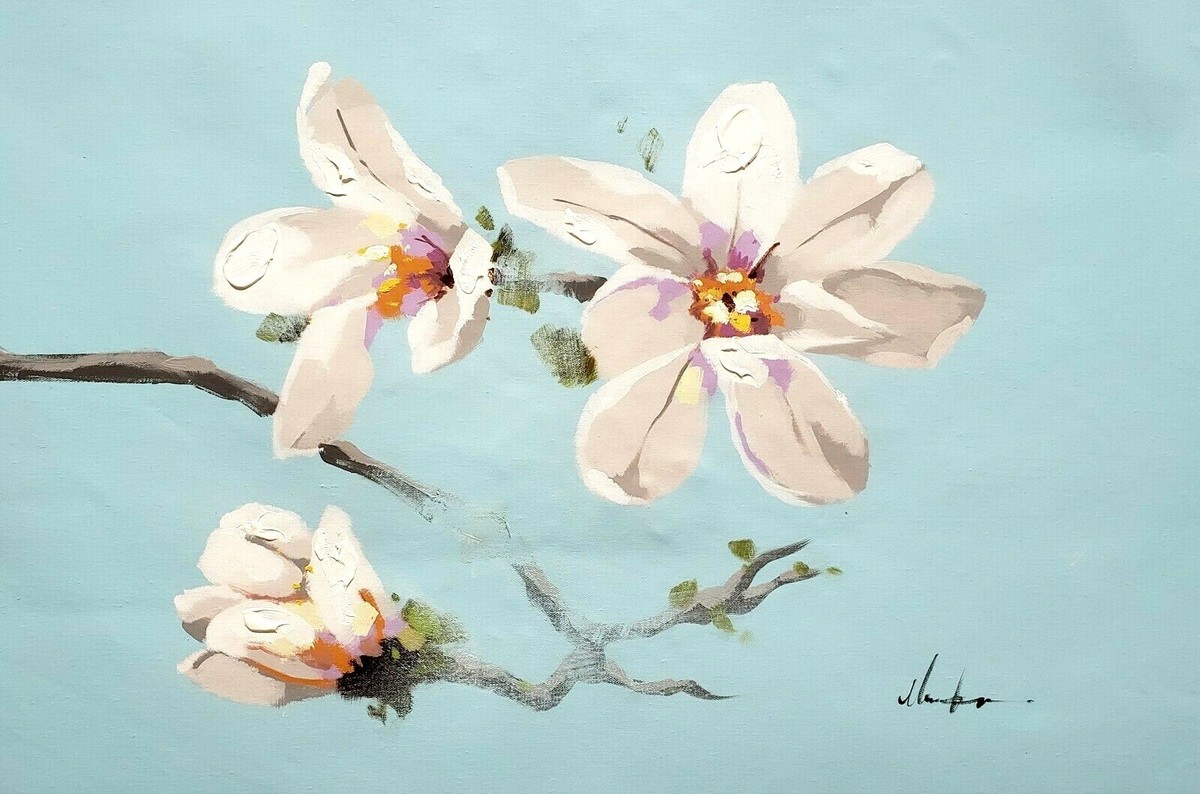 Spring Blossom, 24x36 Hand painted on Giclee Canvas | eBay