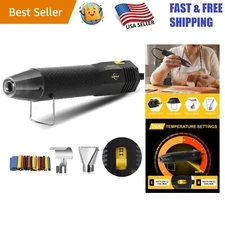 Ergonomic Mini Heat Gun for Crafts - 350W, Dual Temp, Reflector Nozzle Included
