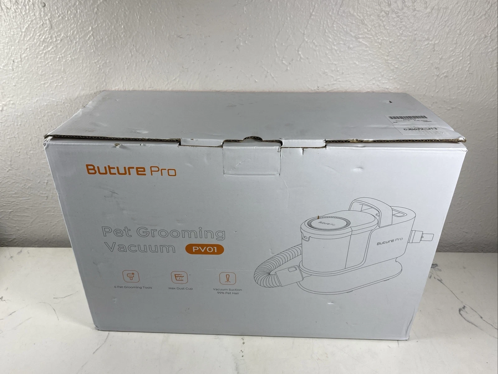 Buture Pro Pet Grooming Kit & Vacuum Suction 99% Pet Hair, Professional White