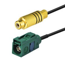 RCA Female Jack to Fakra E Female Green Pigtail Cable RG174 15cm 6"