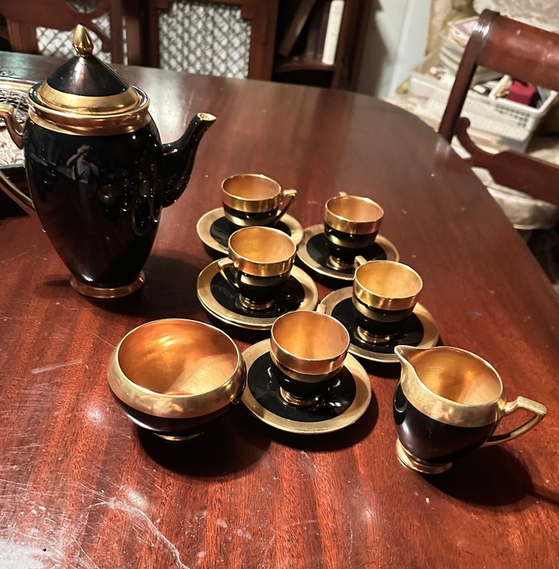 Vintage Carlton Ware England Tea Cup Saucer Pot Creamer Sugar Set