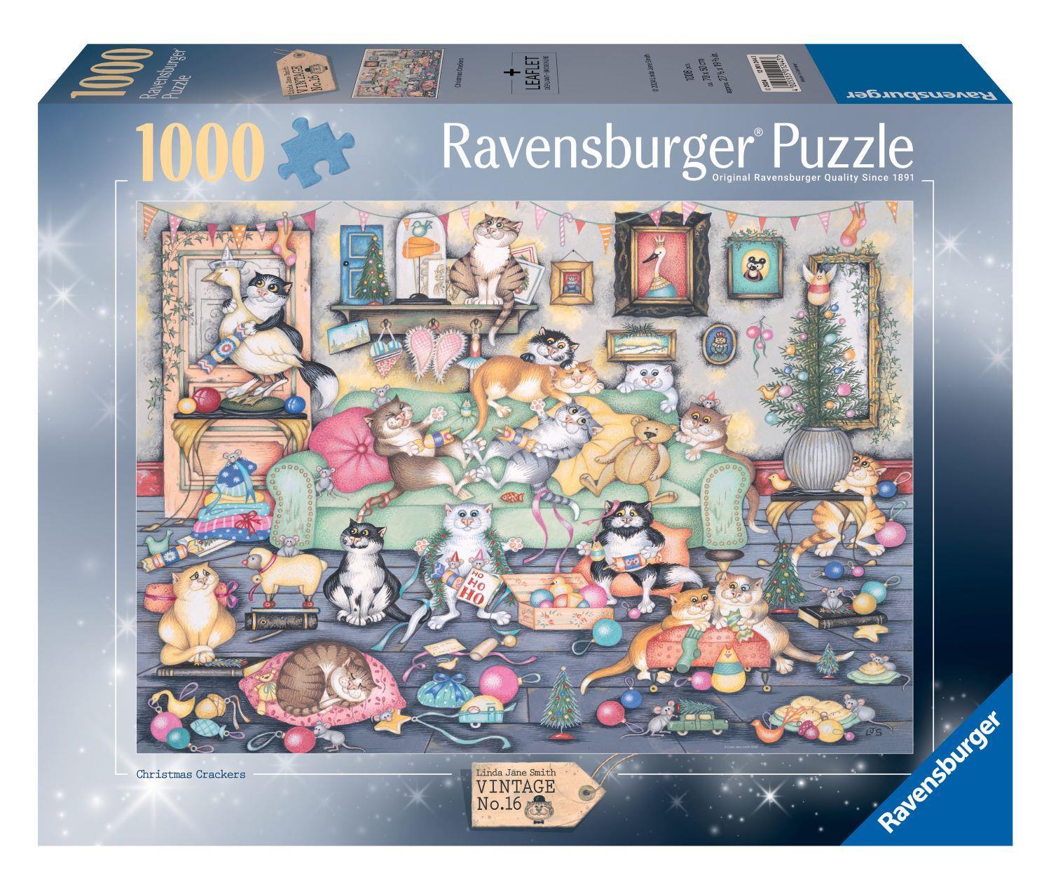 Ravensburger - Crazy Cats Christmas Crackers 1000pc Puzzle - Image 6