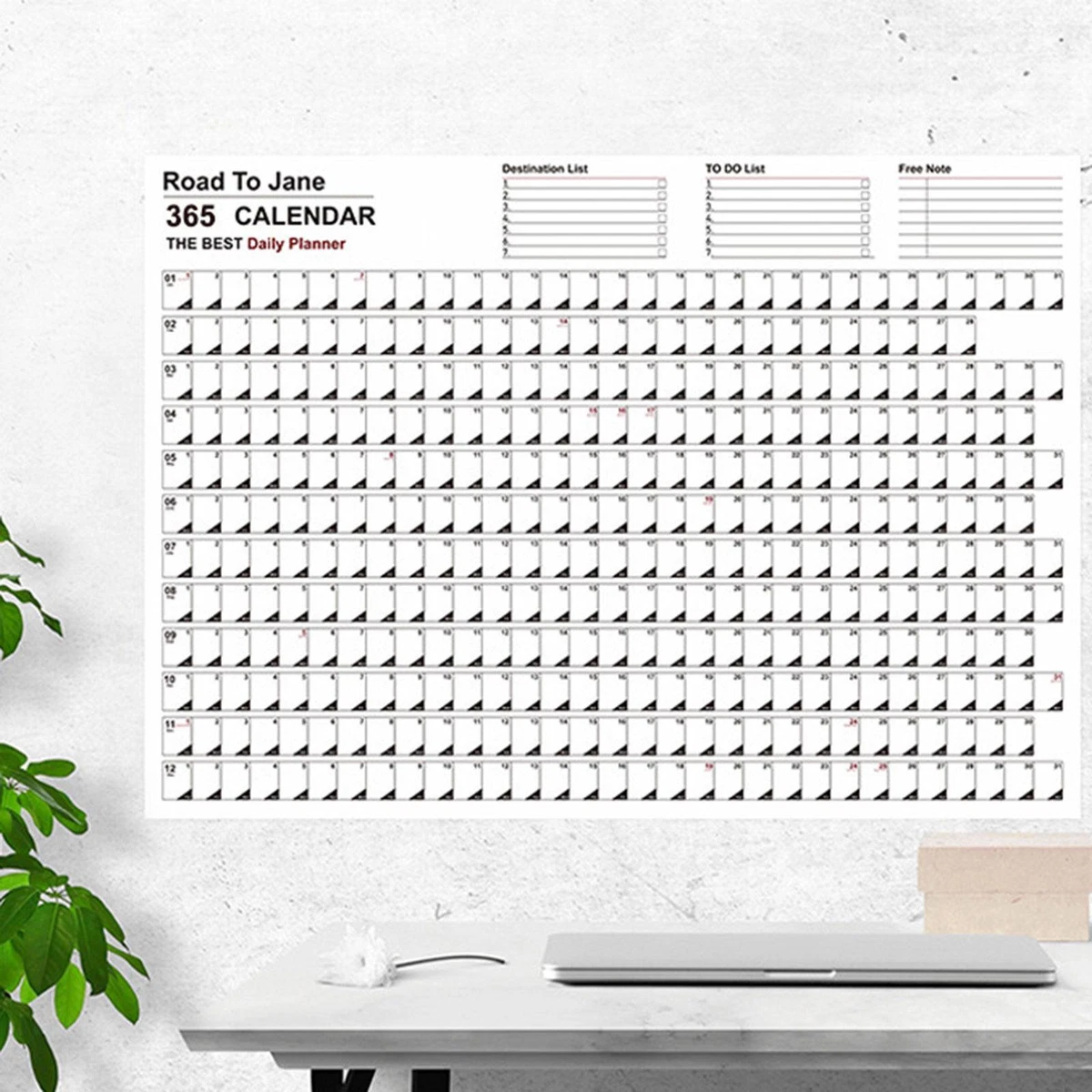 Yearly Calendar Planner Hanging Planner Calendar for Home Tasks Special  Events | eBay