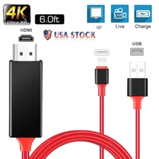 HDMI Mirroring Cable Phone to HDTV Adapter for iPhone 14 Pro Max Plus iPad 9 8 7