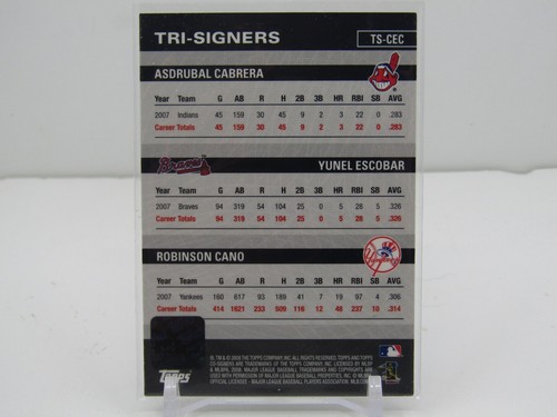 CABRERA ESCOBAR CANO 2008 TOPPS CO-SIGNERS TRIPLE AUTOGRAPH AUTO!! - Picture 2 of 2