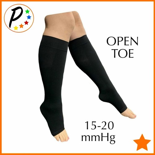🟠 Presadee Traditional 15-20 mmHg Moderate Compression Leg Calf Open Toe Socks - Picture 2 of 9