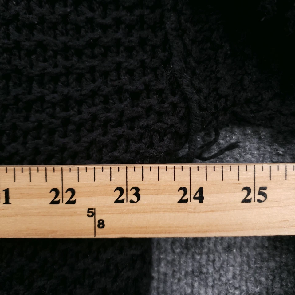 Suéter Free People Mujer L Grande Negro Manga Larga Cuello en V Talla Grande Grueso Tejido Foto 3 de 4