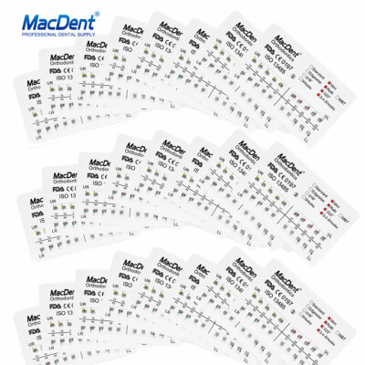MacDent Dental Orthodontic Bracket Braces Mini Roth/MBT 022 Hooks 345/Arch Wires