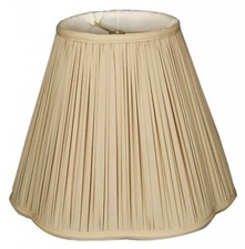 Royal Designs Bottom Scallop Gather Pleat Basic Lamp Shade, Beige, 5"" x 13""...
