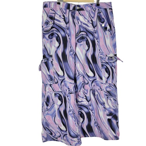 Poster Grl Purple Swirl Skater Cargo Baggy Pants Psychedelic 1X Dolls