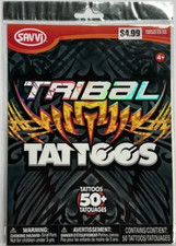 SAVVI Temporary TRIBAL TATTOOS 50 Assorted Tattoos USA Made