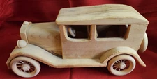 Vintage Handcrafted Solid Wooden Vintage Car Jalopy Toy Collectible 14" x 6"