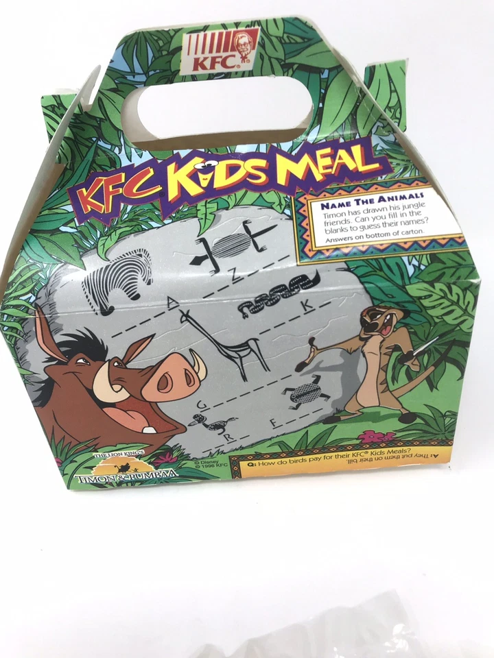 KFC Disney 1996 Rey León Timón y Pumba Niños Juguetes de Comida Lote Sellado de 3 Foto 3 de 4