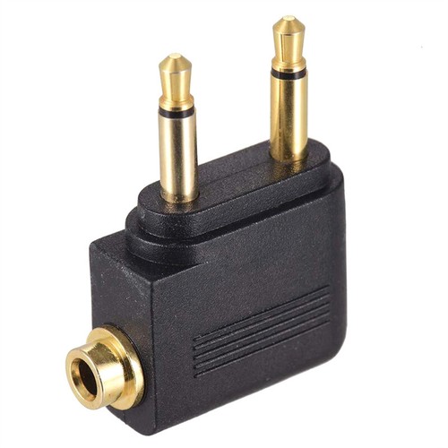 Dual 3 5mm Male To 3 5mm Female AUX Audio Jack Adapter Airplane Travel Earphone - Zdjęcie 7 z 7