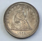 1859 Philadelphia Mint Seated Liberty Quarter 25C Ungraded 90% Silver US Coin