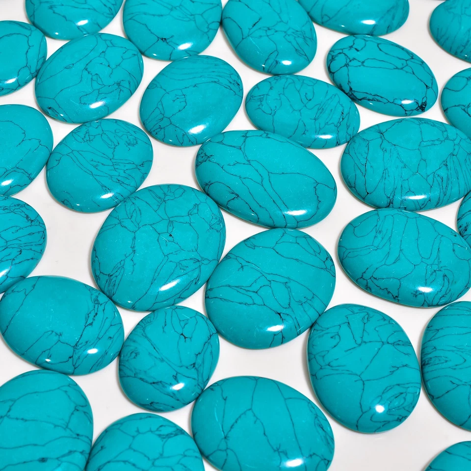 Piedras preciosas sueltas turquesa creadas en laboratorio cabujón piedra preciosa semipreciosa de alta calidad Foto 3 de 4