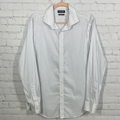 Ralph Lauren Shirt Mens Size 16 1/2 Slim Fit Performance Stretch Polka  Preppy | eBay