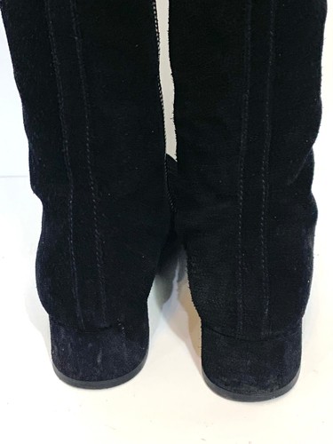The Original Car Shoe Black Suede Knee Hi Boots Size 36.5 - Imagen 7 de 14