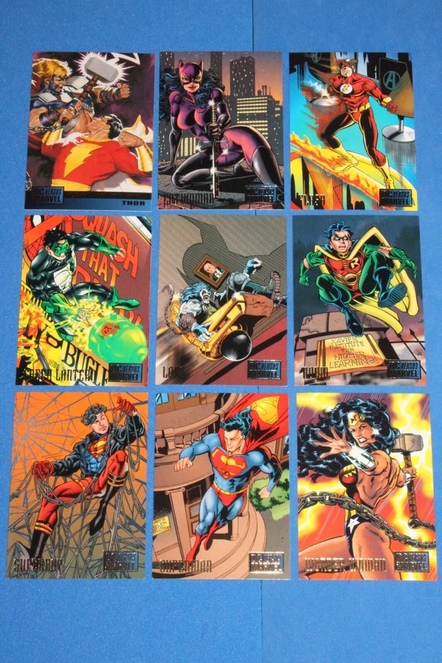 1995 FLEER MARVEL VS DC BASE 100 CARD SET WOLVERINE AVENGERS BATMAN + BALLOT - Image 4 of 4