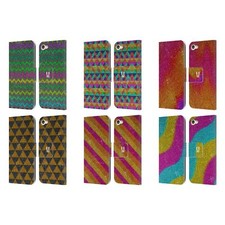 HEAD CASE DESIGNS GLITTERING PATTERNS LEATHER BOOK CASE FOR APPLE iPOD TOUCH MP3