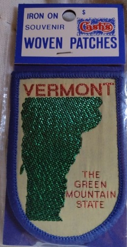 Vtg NOSVermont The Green Mountain State embroidered iron on Patch NIP - Picture 2 of 4