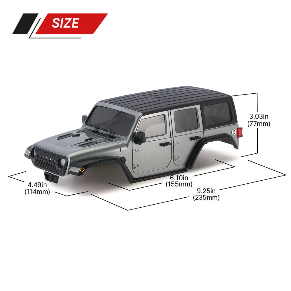 1/18 RC Crawler ABS Hardtop Body shell 155mm Wheelbase for 1/18 Traxxas TRX4M - Image 2 of 4