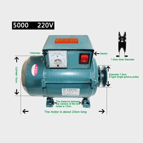 220V 5000W Hochleistungs kleine Riemenscheibe Typ Permanentmagnet Beleuchtung Generator - Bild 5 von 13