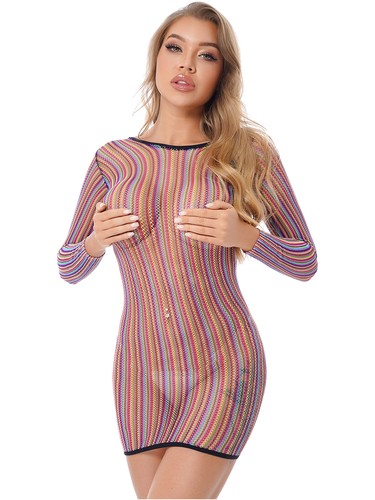 Womens See-through Fishnet Dress Baby 