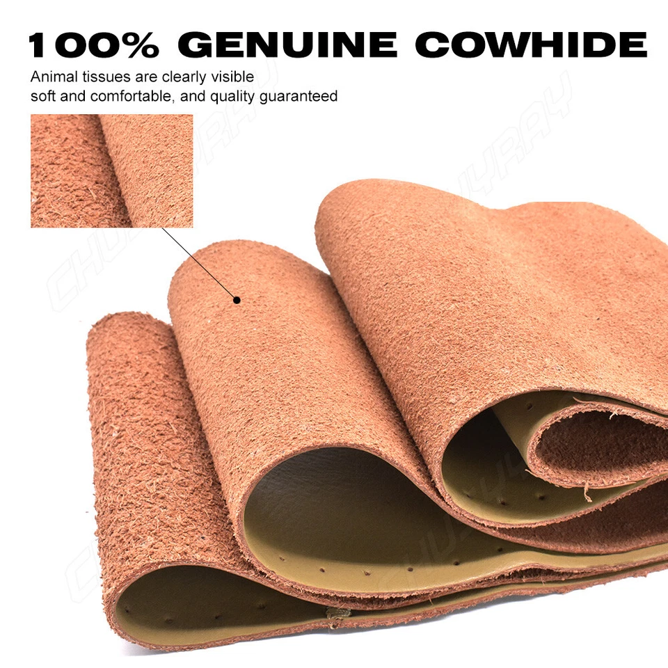 For Mercedes Benz Car DIY Perforated Steering Wheel Cover Leather Beige - Image 2 of 4