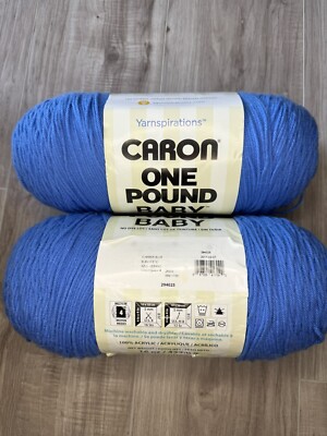 Caron One Pound Baby Yarnspirations Yarn Medium 2 Skeins 16oz Summer Blue
