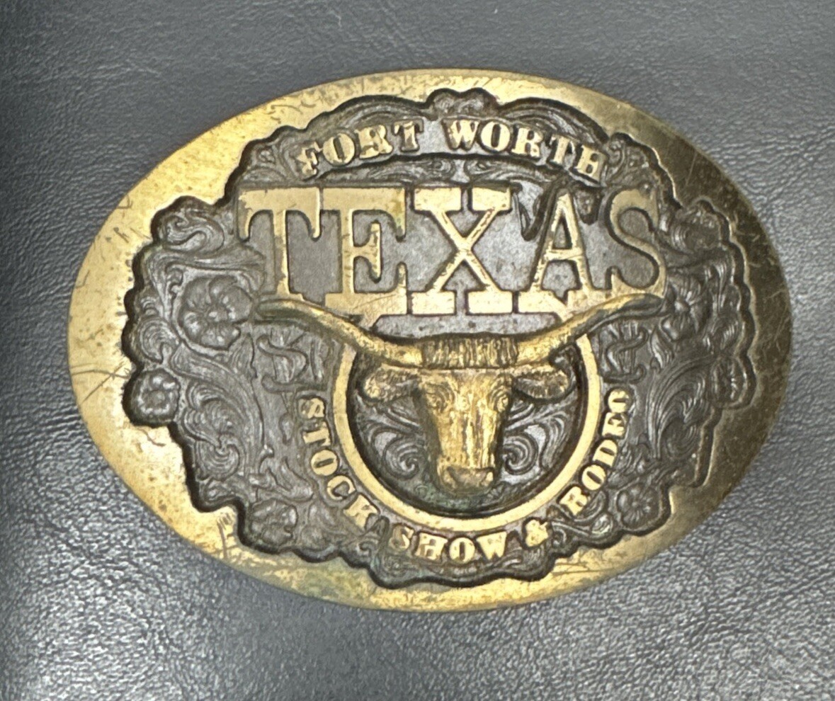 Texas Fort Worth Stock show Belt buckle. All Brass
