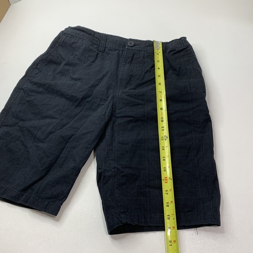 Univibe Chino Shorts Boy 18 Black Checked Pockets Adjustable Waist - Picture 10 of 16