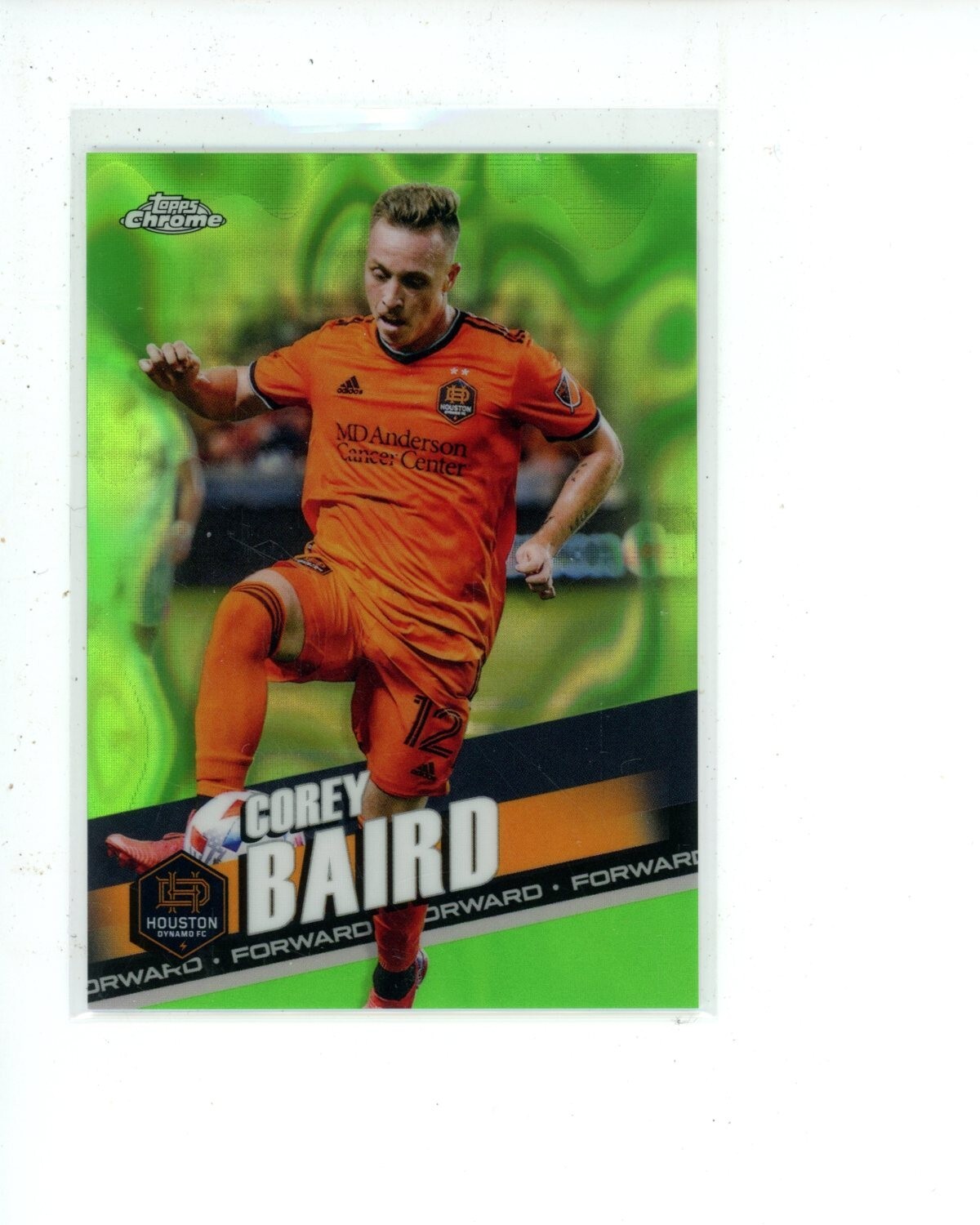 2022 Topps Chrome MLS Neon Green Lava Refractor #80 Corey Baird #d 53/99