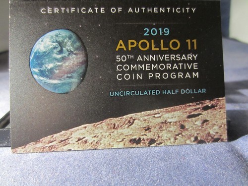 2019-D APOLLO 11 50TH ANNIVERSARY MINT STATE UNC Clad Half Dollar Upper Grades - Picture 4 of 6