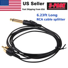 Gold-plated RCA Clip Cord for Tattoo Pen Machine Power Supply 1.8M 6ft 3pcs
