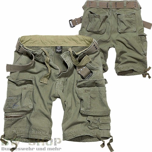 BRANDIT SHORTS SAVAGE NUEVO PANTALÓN CORTO CON CINTURÓN CARGO VINTAGE SHORT EJÉRCITO BERMUDA - Imagen 2 de 8