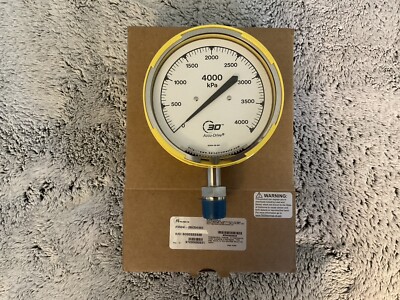 Wika 3D 25504-28C54ISO Pressure Gauge 4000kPa 1/2'' NPT LM Yellow Case NOS