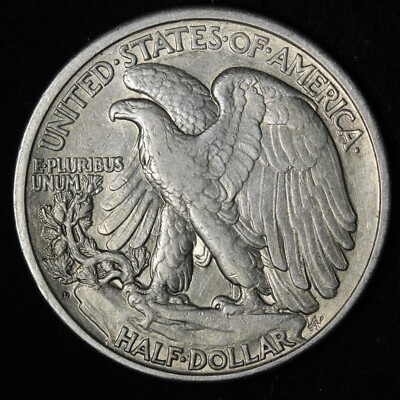 1934-D Walking Liberty Silver Half Dollar AU E328 YHM | eBay