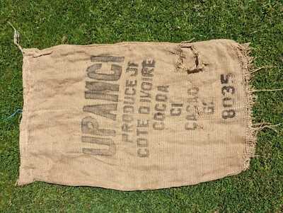 UPAMCI Cocoa Vintage Cocoa Bean West Africa Export Bag, Large 65KG Used Empty