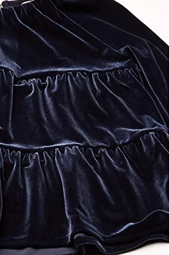 J.Crew Crewcuts Girls Navy Blue Velvet Ruffle Long Sleeve Top Size 2 - Image 2 of 3