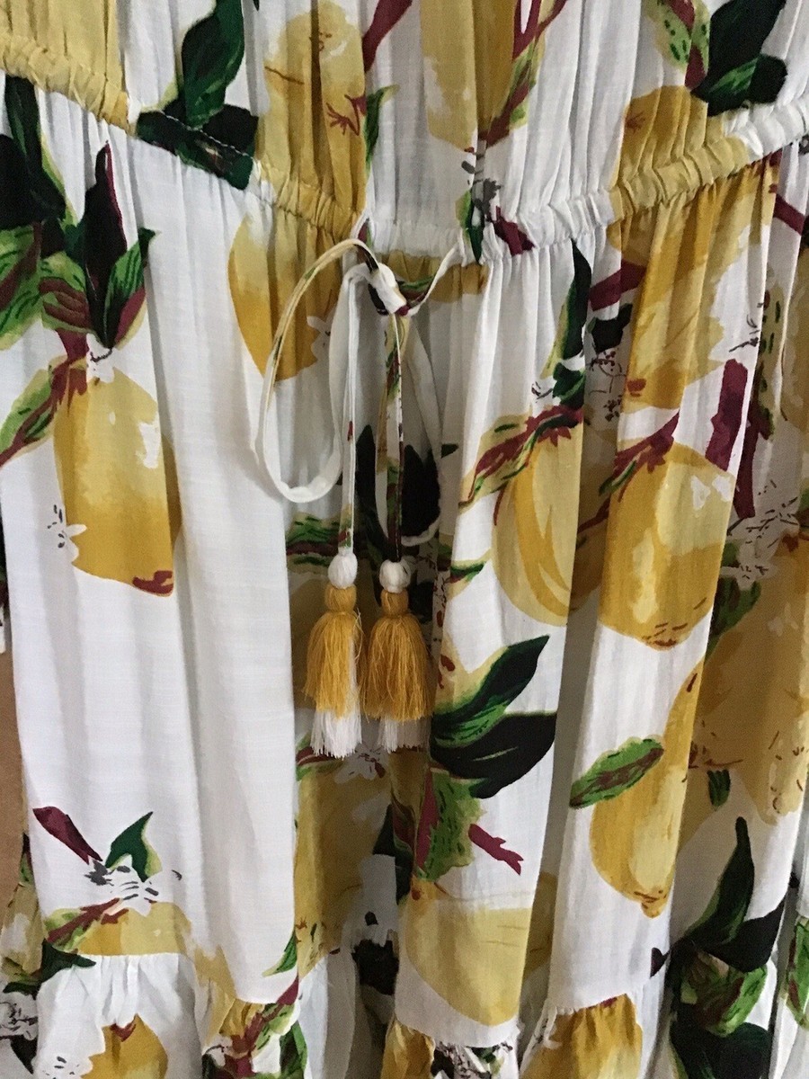 blue island lemon dress Blue Island Yellow Floral Beach Dress Coverup XS - $20 (55% Off Retail)