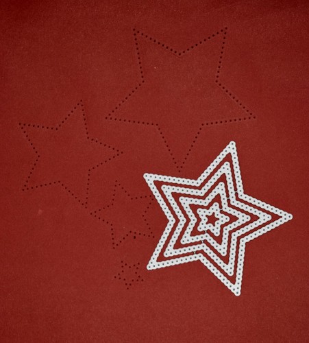 Nest Of 4 Stars Dot Patterned Metal Embossing Dies, Card Making *UK SELLER* F8 - Picture 3 of 5
