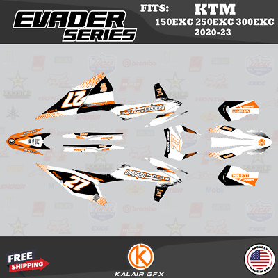 Graphics Kit for KTM  150EXC, 250EXC, 300EXC 2020 2021 2022 2023 Evader-Orange
