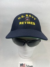 Navy Retired Hat Snapback EAGLE CREST Cap Navy Blue Adjustable OSFM USA MADE