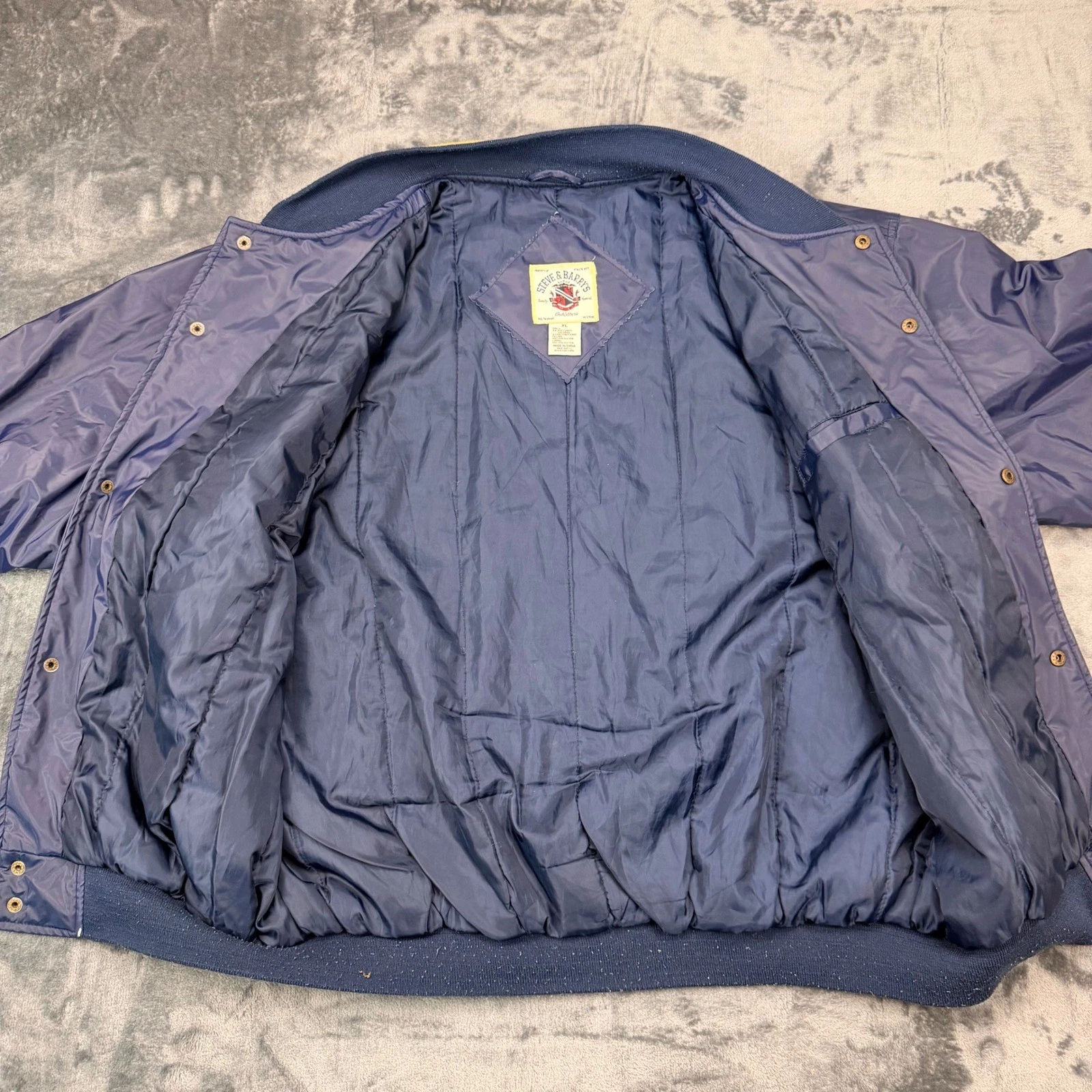 Vtg Steve & Barry's Michigan Wolverines Varsity Jacket Navy Blue XL Bomber image 4
