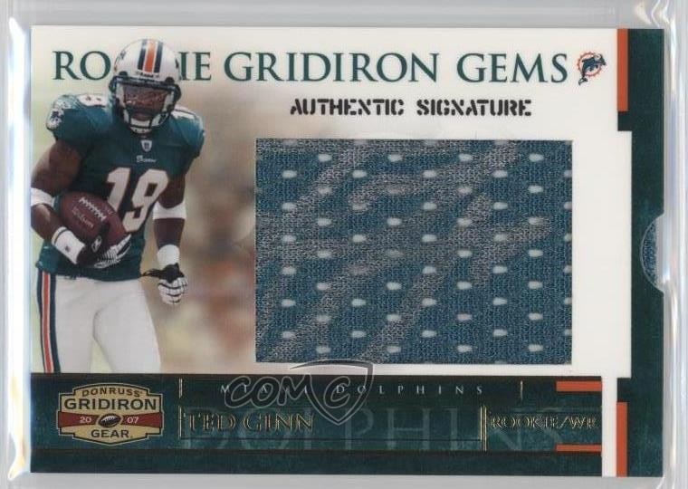 2007 Donruss Gridiron Gear Gems 78/100 Ted Ginn Jr #206 Rookie Auto RC 0v1