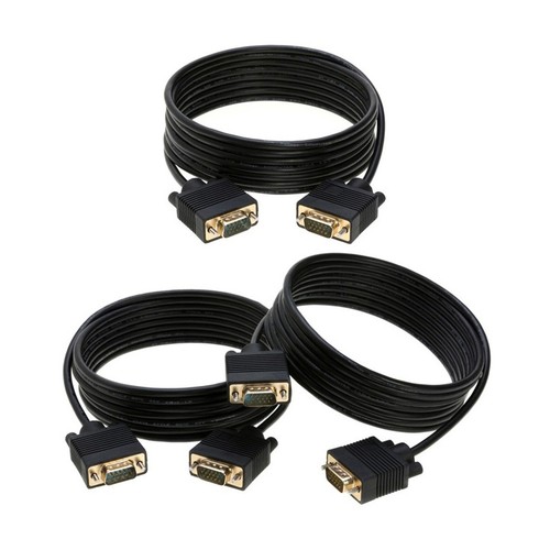 3-Pack - 15ft SVGA/VGA Male/Male Cable - PC Monitor Projector CCTV Display Cord - 第 1/9 張圖片