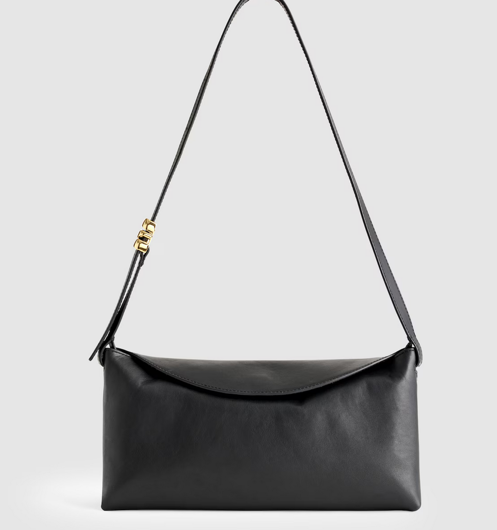 “ALL-DAY” LEATHER SMALL SHOULDER BAG MADEWELL The Date Night Shoulder BAG LEATHER BLACK ONE SIZE NWT