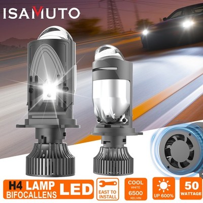 ISAMUTO H4 LED Projector LENS Bulb Kit High Low Beam 10000LM Headlight Retrofit